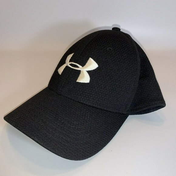 Under Armour Flexfit Heat Gear Black Hat/Cap Breathable Size Medium/Large - Picture 2 of 8